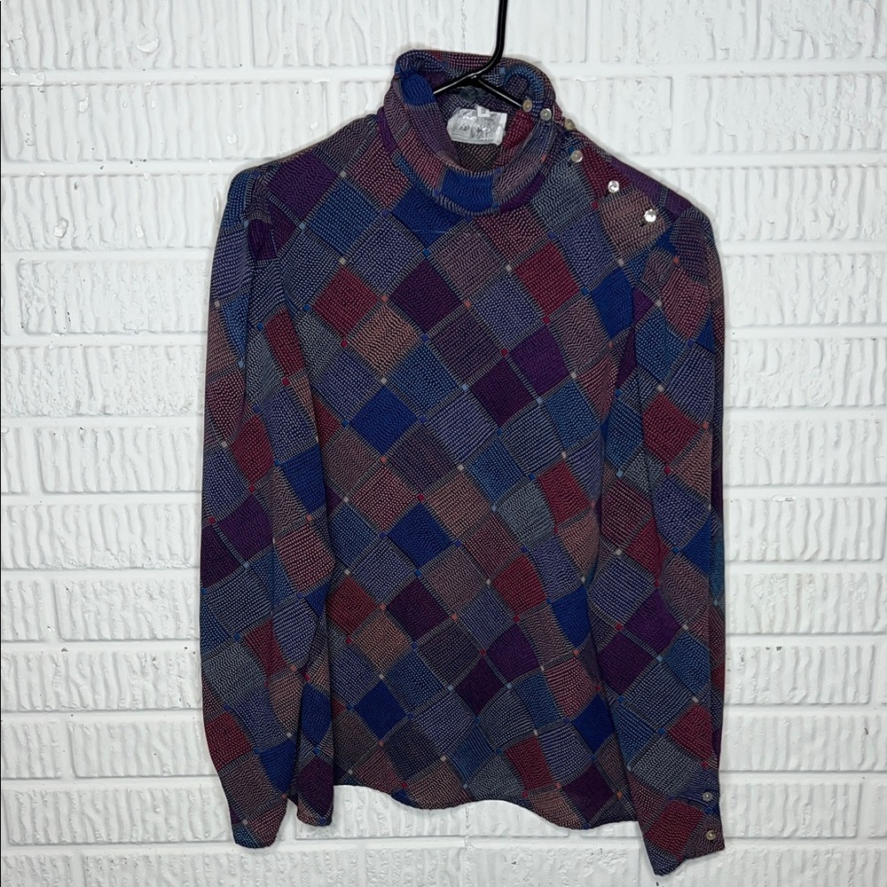 Vintage Anne Klein Mock Neck Blouse